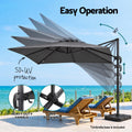 Instahut Outdoor Umbrella w/Base 3m Cantilever Stand Sun Roma 360 Degree Charcoal