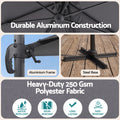Instahut Outdoor Umbrella w/Base 3m Cantilever Stand Sun Roma 360 Degree Charcoal