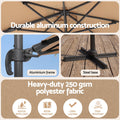 Instahut Outdoor Umbrella 3m Left-right Tilting Cantilever Patio Parasol Beige