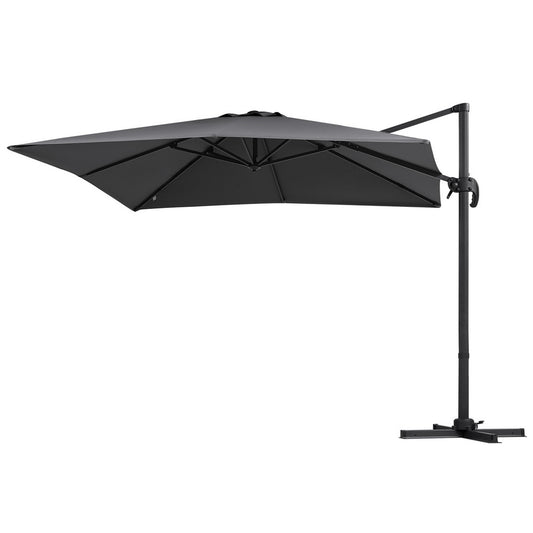 Instahut 3m Cantilever Umbrella 360° Charcoal Outdoor Sun