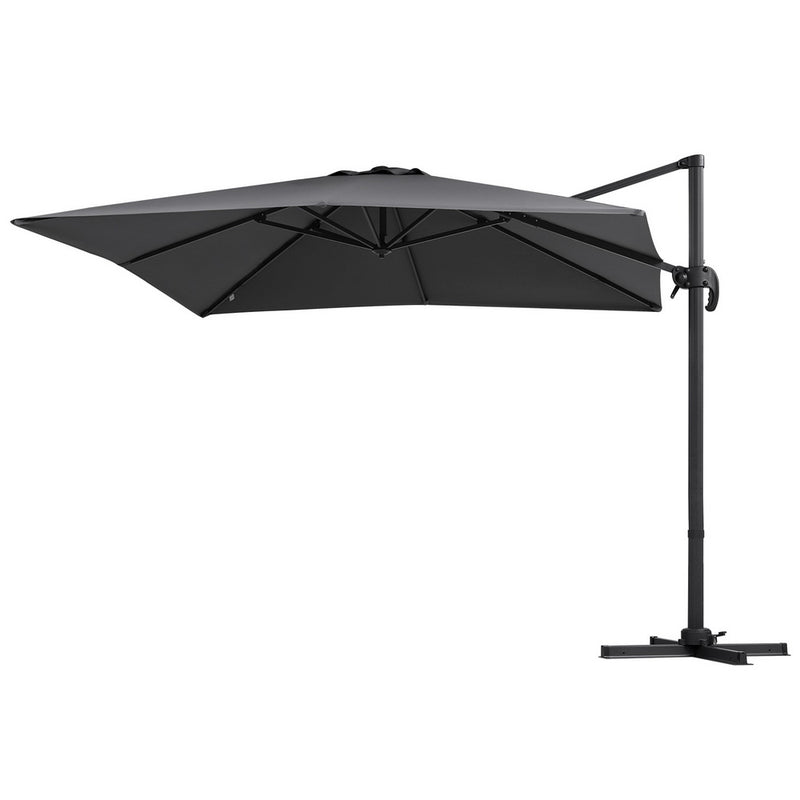 Instahut 3m Cantilever Umbrella 360° Charcoal Outdoor Sun