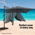 Instahut 3m Cantilever Umbrella 360° Charcoal Outdoor Sun