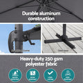 Instahut 3m Cantilever Umbrella 360° Charcoal Outdoor Sun