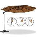 Instahut 3m Cantilever Umbrella 360 Tilt Beach Roma Beige