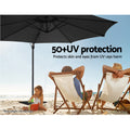 Instahut 3m Cantilever Umbrella 360° Tilt Black Beach Roma