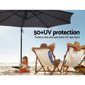 Instahut 3m Cantilever Umbrella 360 Tilt Beach Roma Charcoal