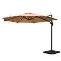 Instahut 3m Cantilever Umbrella Beige w/Base 360 Tilt Beach