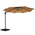 Instahut 3m Cantilever Umbrella Beige w/Base 360 Tilt Beach
