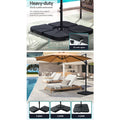 Instahut 3m Cantilever Umbrella Beige w/Base 360 Tilt Beach