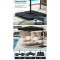 Instahut 3m Cantilever Umbrella 360° Tilt Base Black Outdoor