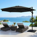 Instahut 3m Cantilever Umbrella 360° Tilt Base Black Outdoor