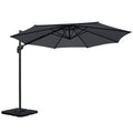 Instahut 3m Cantilever Umbrella 360° Tilt Base Charcoal