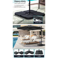 Instahut 3m Cantilever Umbrella 360° Tilt Base Charcoal
