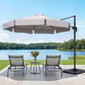 Instahut 3m Cantilever Umbrella Grey 360° Tilt Beach Roma Base