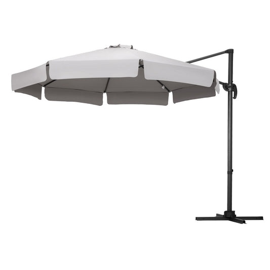 Instahut 3m Cantilever Umbrella 360 Tilt Beach Grey