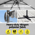 Instahut 3m Cantilever Umbrella 360 Tilt Beach Grey
