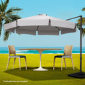 Instahut 3m Cantilever Umbrella 360 Tilt Beach Grey
