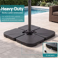 Instahut Outdoor Umbrella w/Base 3m Solar LED Offset Cantilever Patio Parasol Charcoal