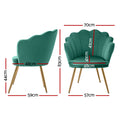 Artiss Velvet Armchair Green Callista