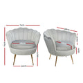 Artiss Velvet Armchair Grey Callista