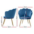 Artiss Velvet Armchair Blue Callista