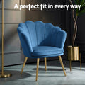 Artiss Velvet Armchair Blue Callista