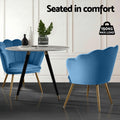 Artiss Velvet Armchair Blue Callista