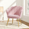 Artiss Armchair Velvet Dining Nursing Lounge Chair Metal Legs Pink