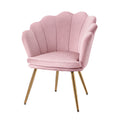 Artiss Armchair Velvet Dining Nursing Lounge Chair Metal Legs Pink