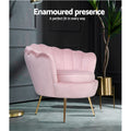 Artiss Velvet Armchair Pink Callista