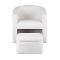 Artiss Armchair w/Ottoman Storage Footrest Boucle White
