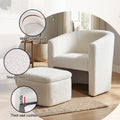 Artiss Armchair w/Ottoman Storage Footrest Boucle White