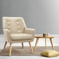 Artiss Anne Armchair Linen Fabric Beige