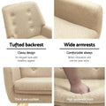Artiss Anne Armchair Linen Fabric Beige