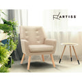 Artiss Anne Armchair Linen Fabric Beige