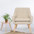 Artiss Anne Armchair Linen Fabric Beige
