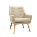 Artiss Anne Armchair Linen Fabric Beige