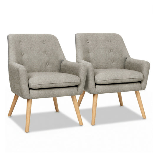 Artiss 2X Armchair Lounge Chair Accent Tub Chair Beige