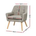 Artiss 2X Armchair Lounge Chair Accent Tub Chair Beige