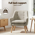 Artiss 2X Armchair Lounge Chair Accent Tub Chair Beige