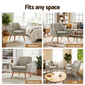 Artiss 2X Armchair Lounge Chair Accent Tub Chair Beige