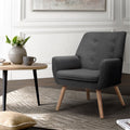 Artiss Anne Armchair Linen Fabric Charcoal