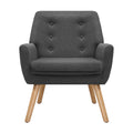 Artiss Anne Armchair Linen Fabric Charcoal