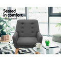 Artiss Anne Armchair Linen Fabric Charcoal