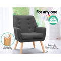 Artiss Anne Armchair Linen Fabric Charcoal