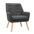 Artiss Anne Armchair Linen Fabric Charcoal