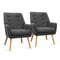Artiss 2X Armchair Tub Chair Charcoal Accent Lounge