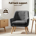 Artiss 2X Armchair Tub Chair Charcoal Accent Lounge