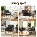 Artiss 2X Armchair Tub Chair Charcoal Accent Lounge