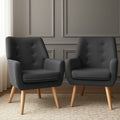 Artiss 2X Armchair Tub Chair Charcoal Accent Lounge